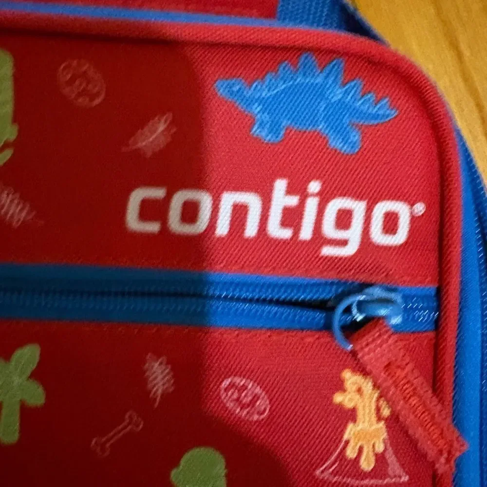 Contigo Red Kids Lunch Bag with Dinosaur Design